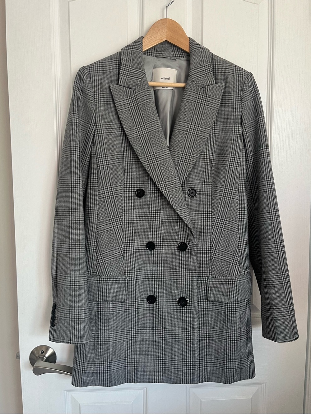 Wilfred Margaux Glen Plaid Double-Breasted Blazer